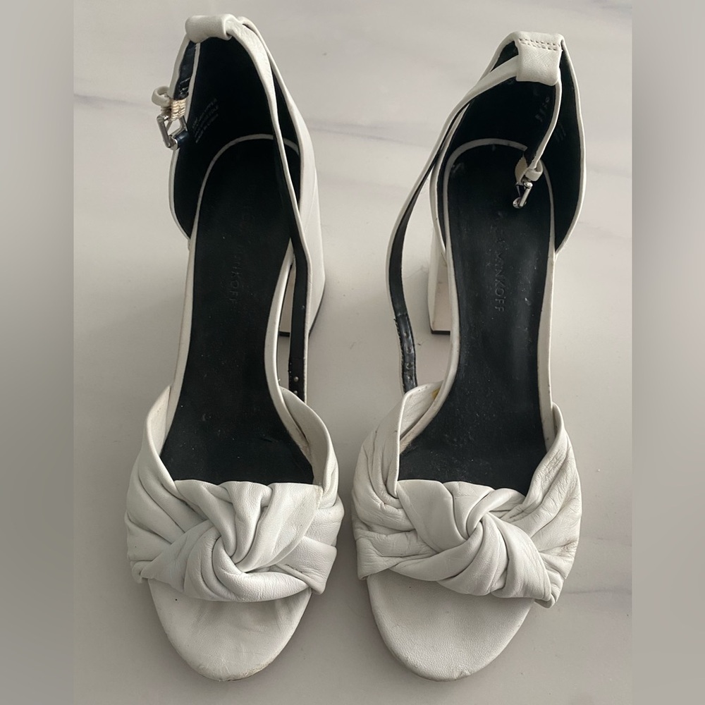 Rebecca Minkoff White Leather Block Heels